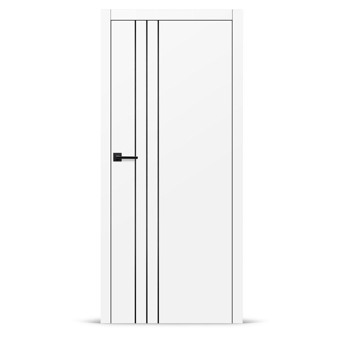 Фурнирана интериорна врата интарзија LUX 103 - црна