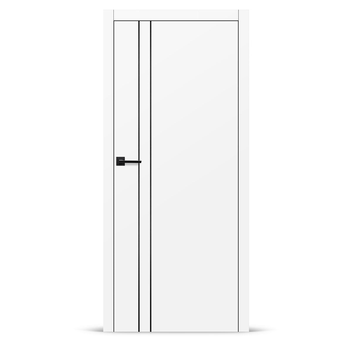 Фурнирана интериорна врата интарзија LUX 104 - црна