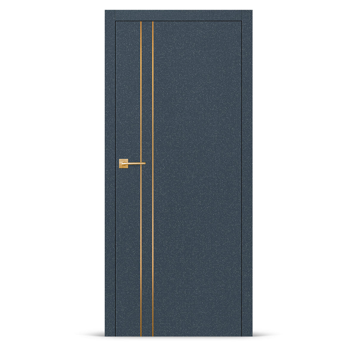 Фурнирана интериорна врата с интарзия LUX 104 – четкано злато