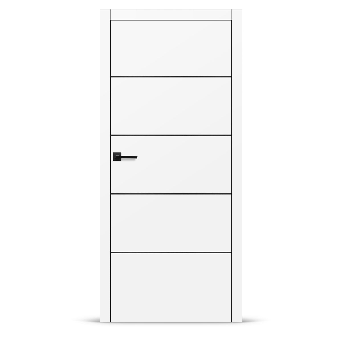 Фурнирана интериорна врата интарзија LUX 107 - црна