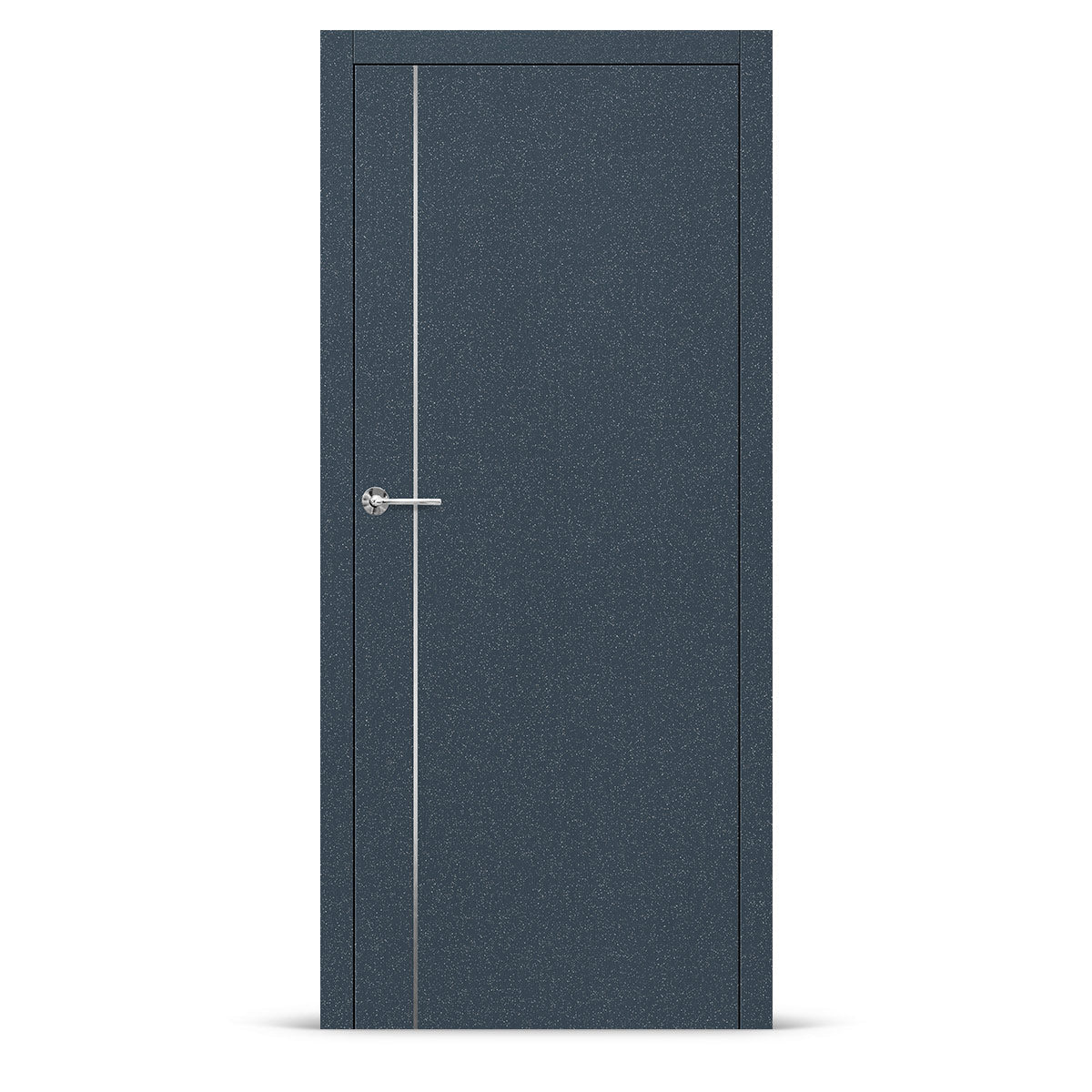 Фурнирана интериорна врата с интарзия LUX 112 – четкана стомана
