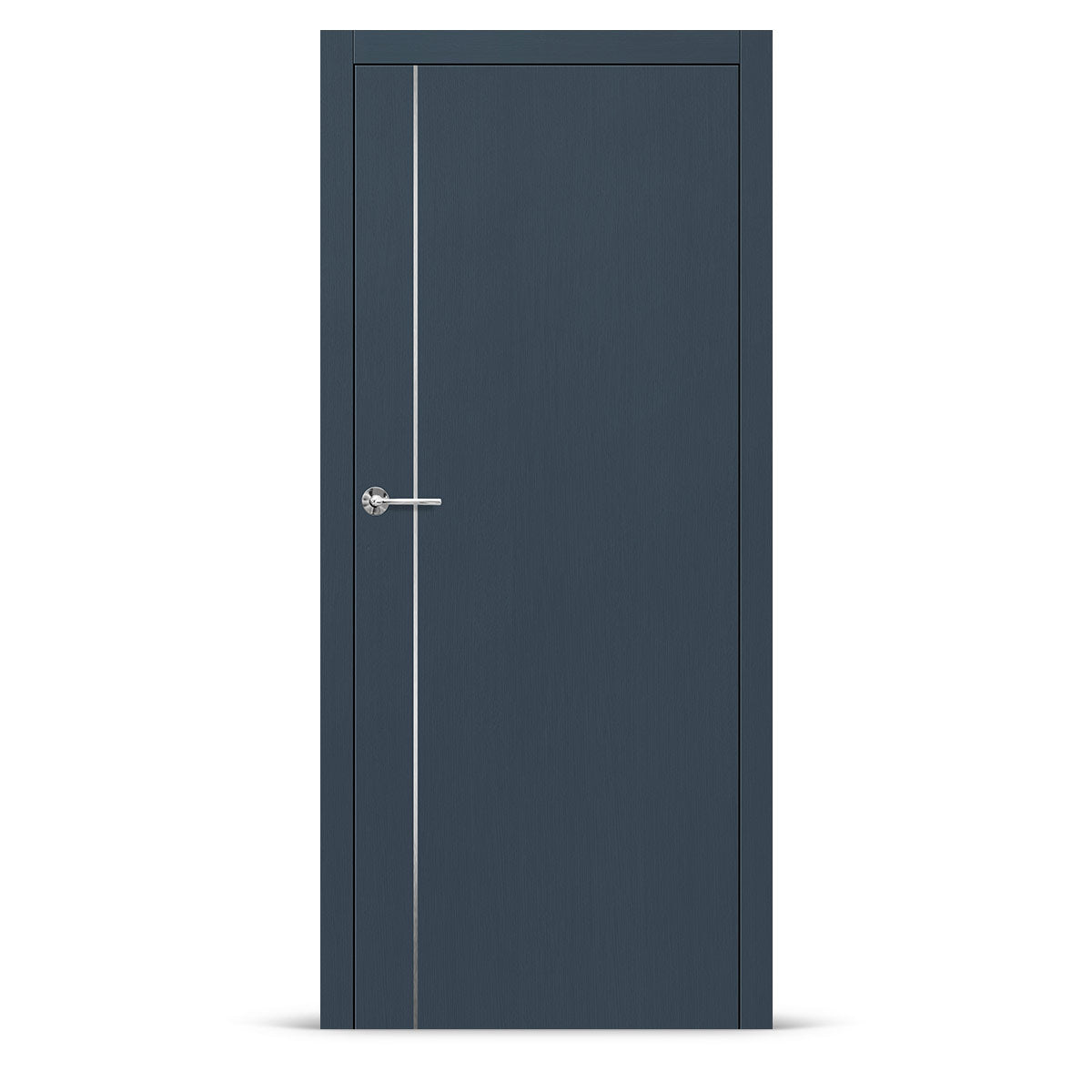 Фурнирана интериорна врата с интарзия LUX 112 – четкана стомана