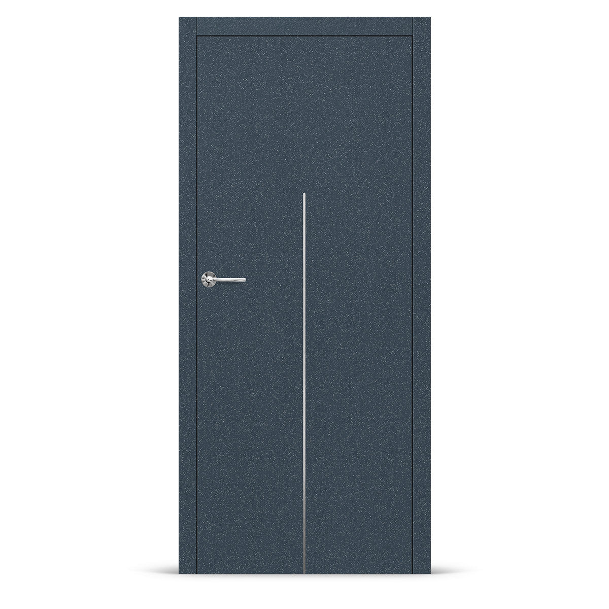 Фурнирана интериорна врата с интарзия LUX 113 – четкана стомана