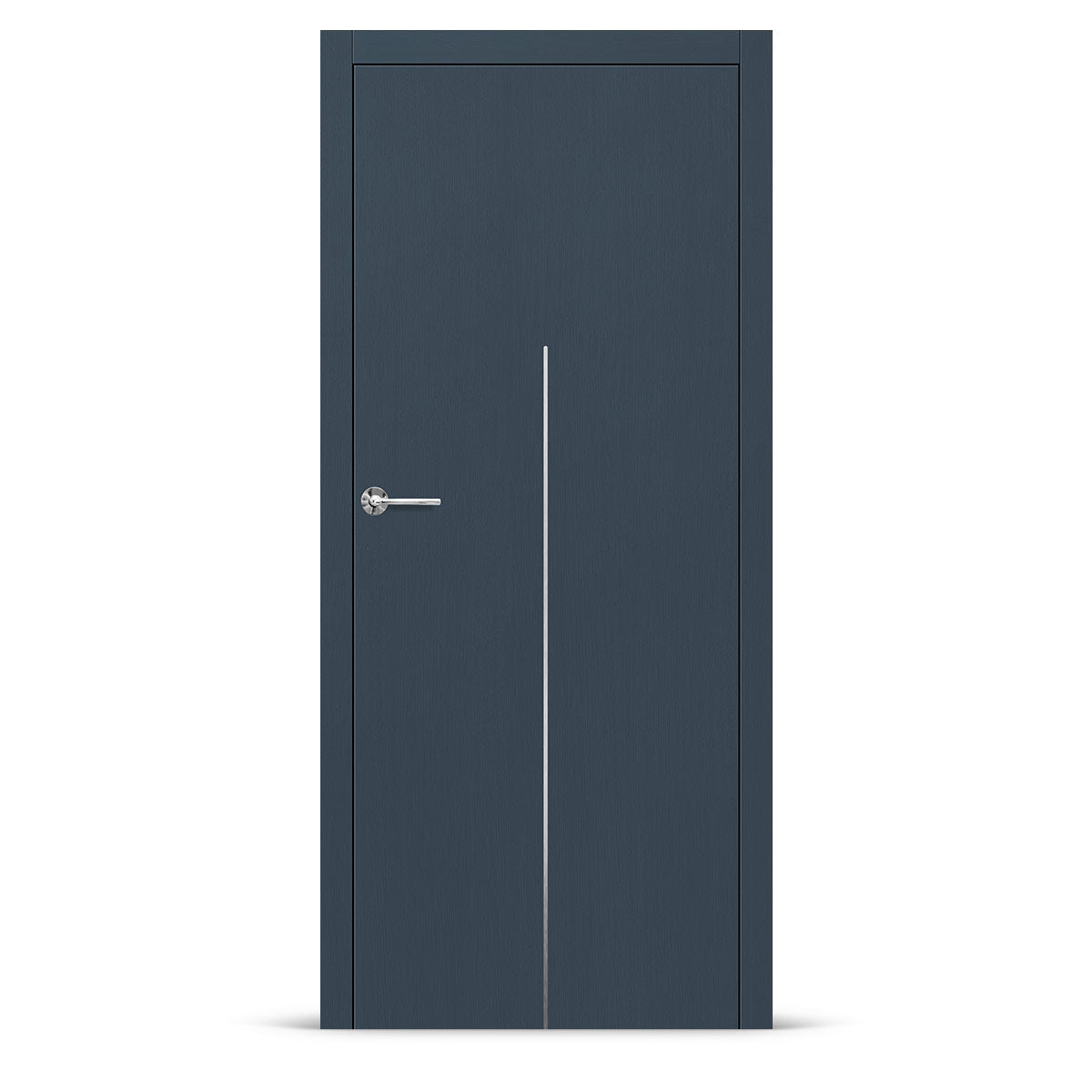 Фурнирана интериорна врата с интарзия LUX 113 – четкана стомана