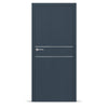 Фурнирана интериорна врата с интарзия LUX 116 – четкана стомана