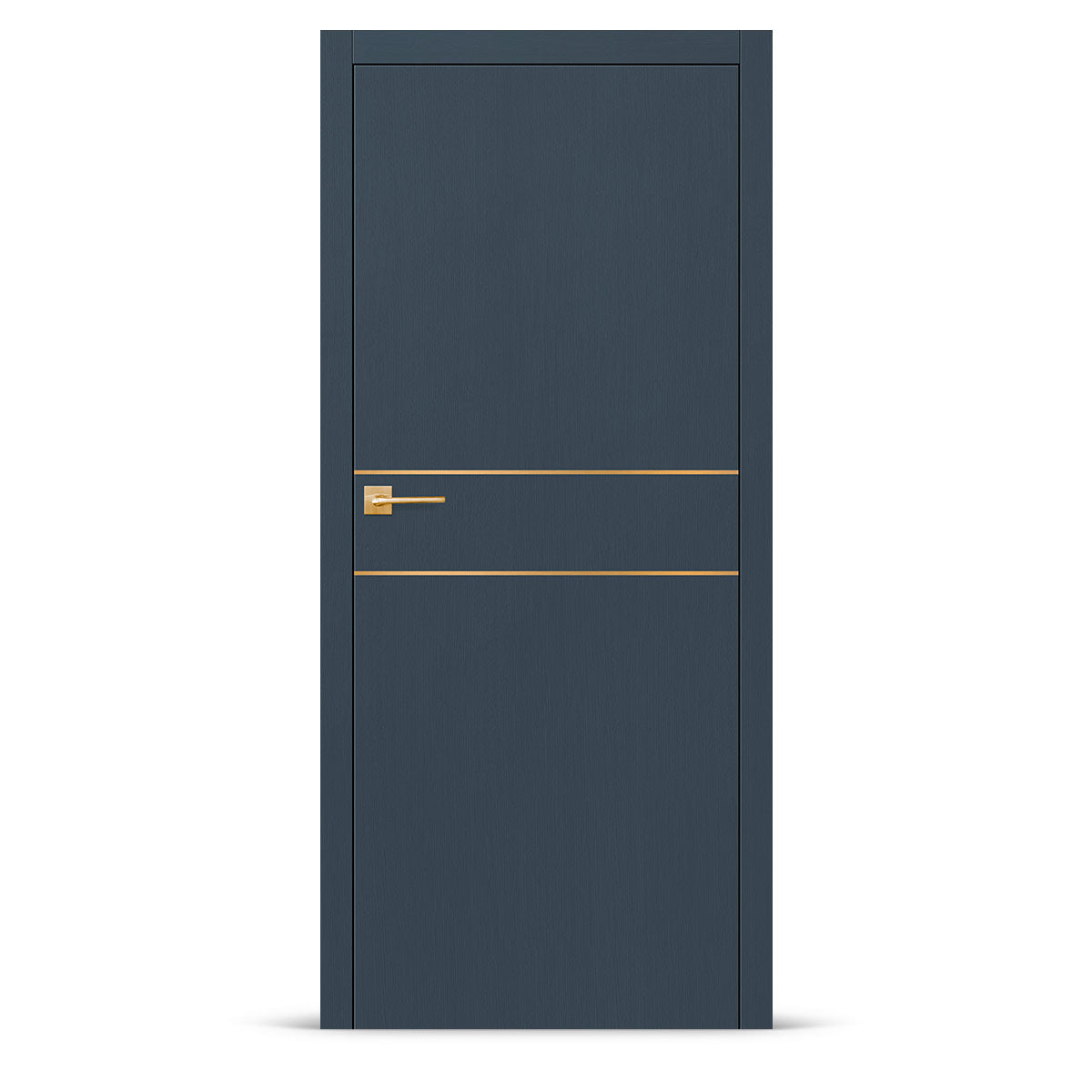 Фурнирана интериорна врата с интарзия LUX 116 – четкано злато