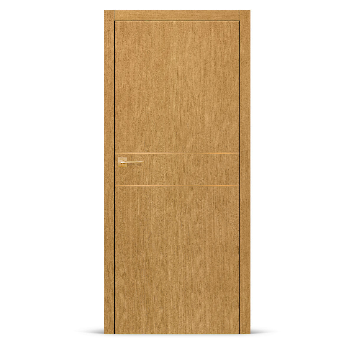 Фурнирана интериорна врата с интарзия LUX 116 – четкано злато