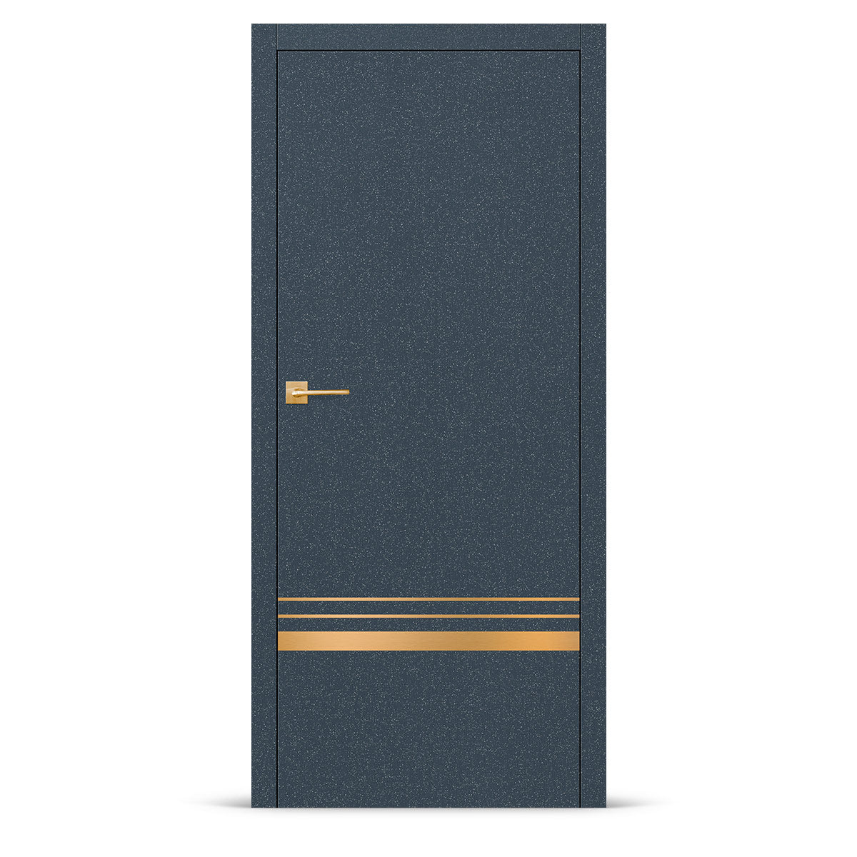 Фурнирана интериорна врата с интарзия LUX 118 – четкано злато