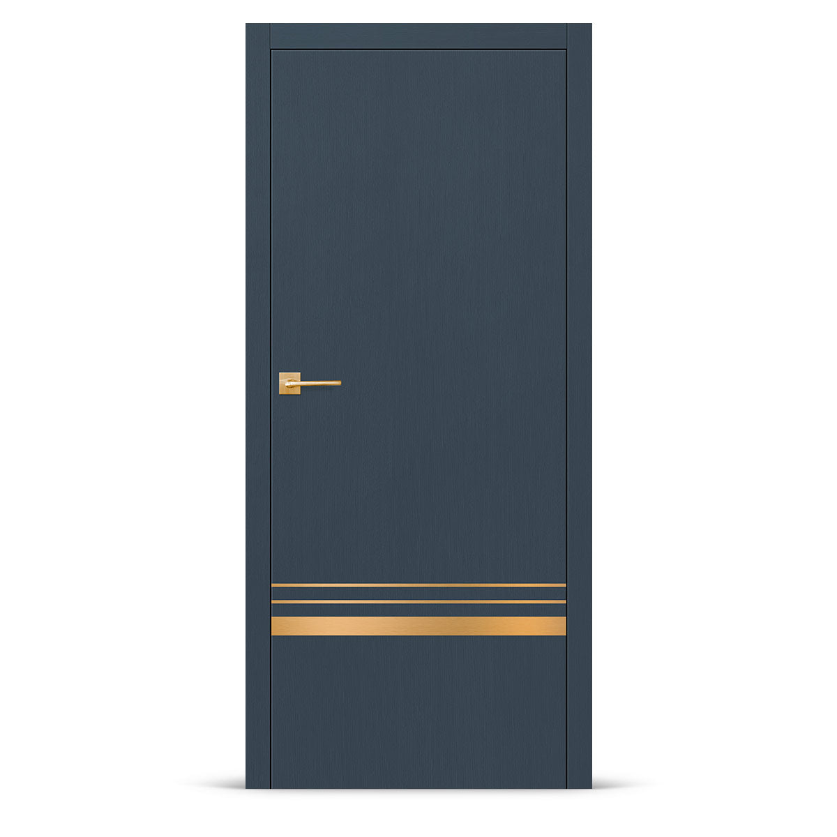 Фурнирана интериорна врата с интарзия LUX 118 – четкано злато