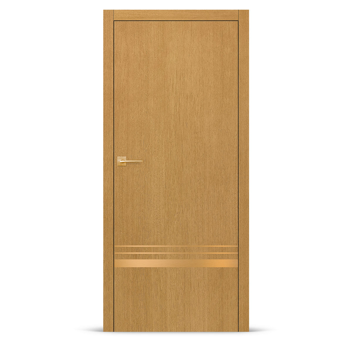 Фурнирана интериорна врата с интарзия LUX 118 – четкано злато