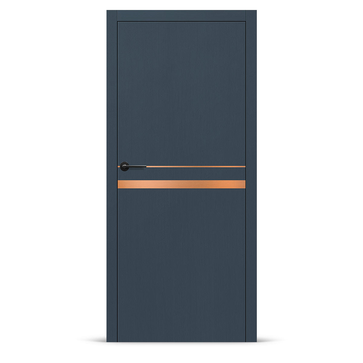 Фурнирана интериорна врата интарзија LUX 119 - четкан бакар