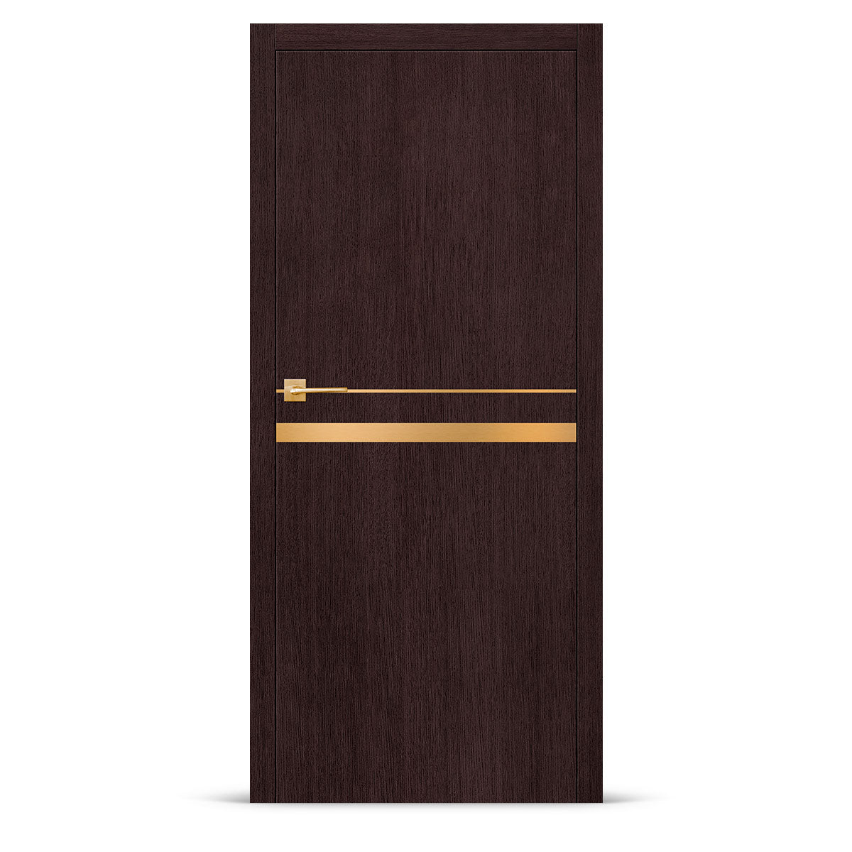 Фурнирана интериорна врата с интарзия LUX 119 – четкано злато