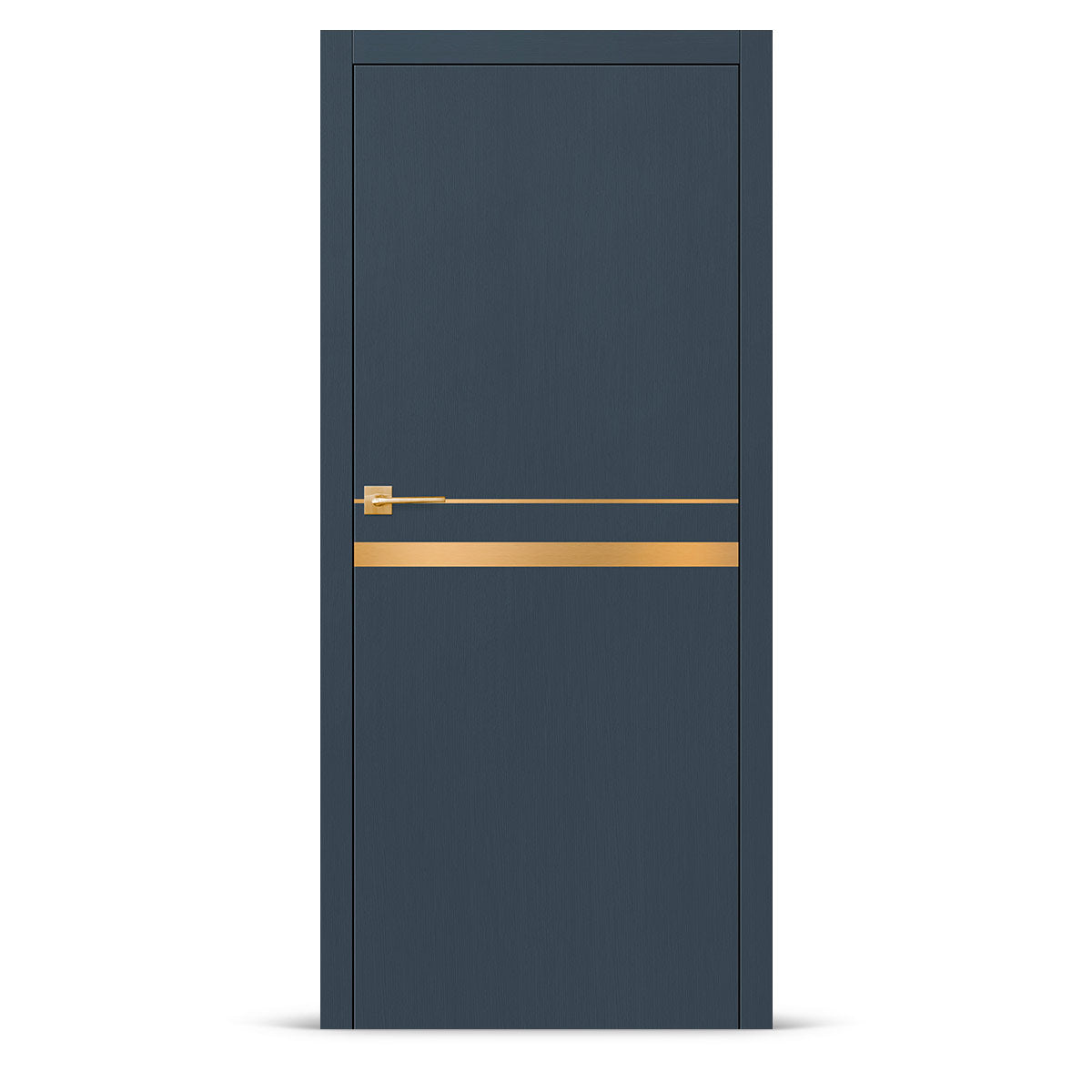 Фурнирана интериорна врата с интарзия LUX 119 – четкано злато