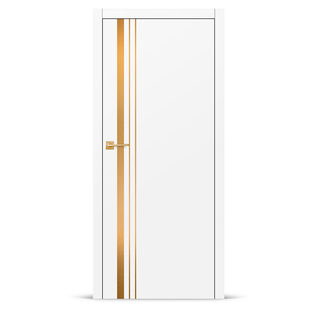 Фурнирана интериорна врата с интарзия LUX 121 – четкано злато