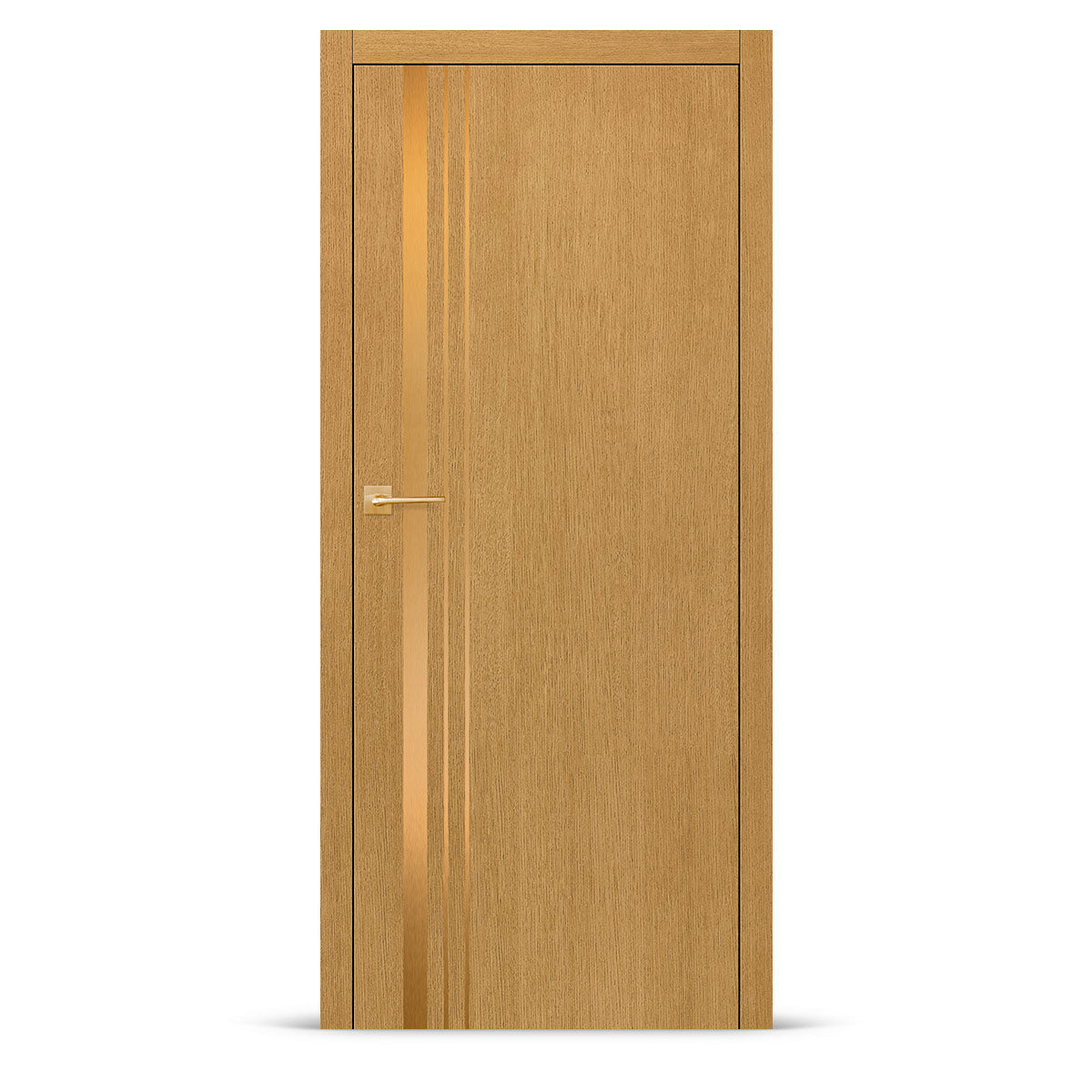 Фурнирана интериорна врата с интарзия LUX 121 – четкано злато
