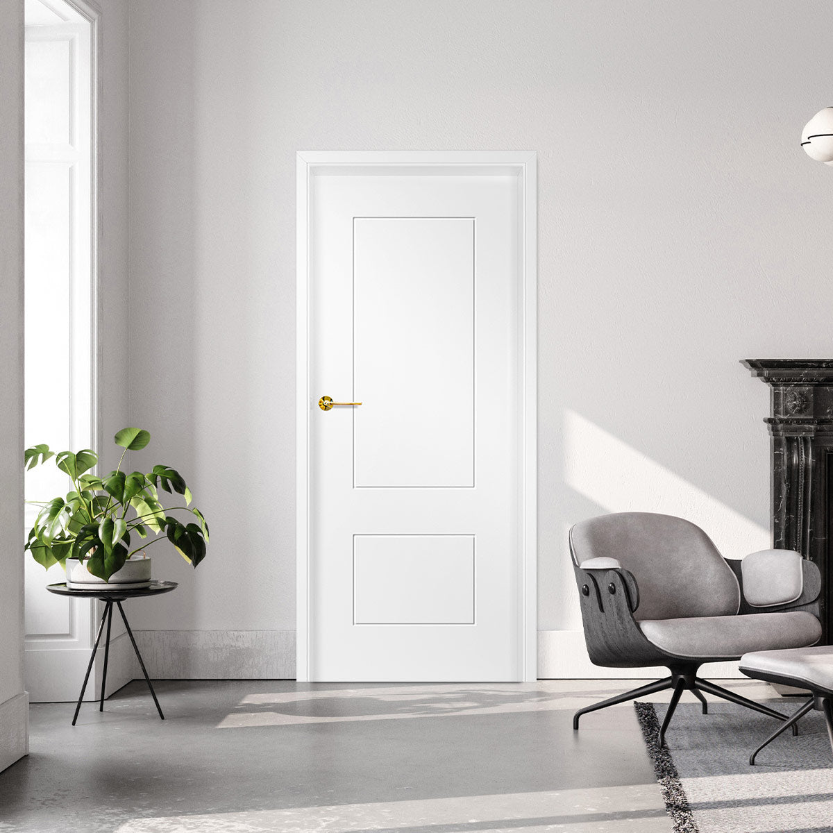 Лакиранa вратa ERKADO - ANUBIS 2, Цвят: UV ЛАК - Титаниево бяло от Флор Декор