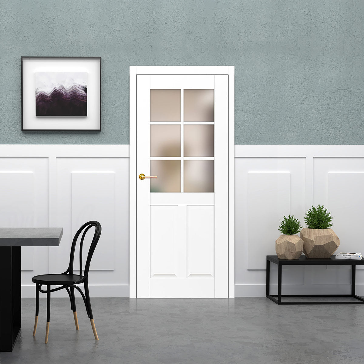 Лакиранa вратa ERKADO - PEONIA 6, Цвят: UV ЛАК - Титаниево бяло от Флор Декор