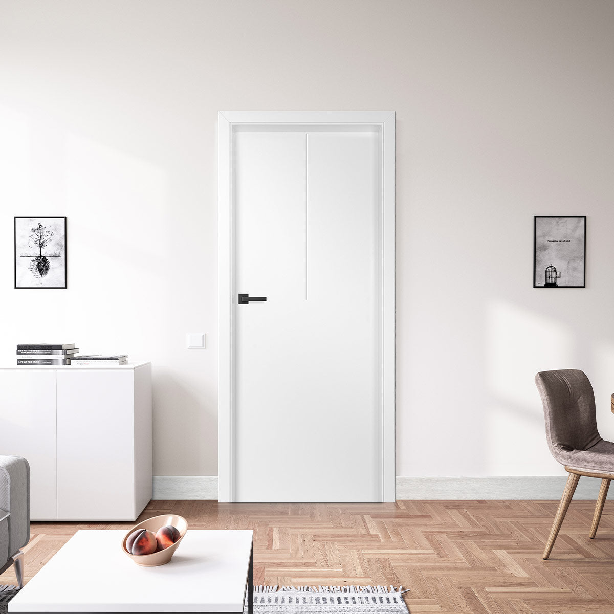 Лакиранa вратa ERKADO - SYLENA 4, Цвят: UV ЛАК - Титаниево бяло от Флор Декор