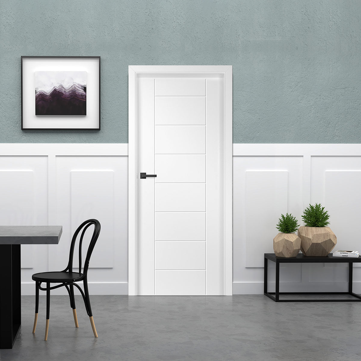 Лакиранa вратa ERKADO - SYLENA 7, Цвят: UV ЛАК - Титаниево бяло от Флор Декор