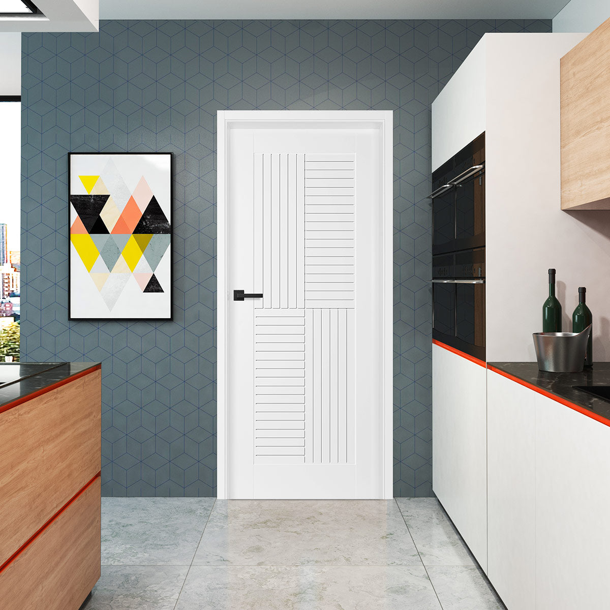 Лакирана врата ERKADO - TURAN 5, Цвят: UV ЛАК - Титаниево бяло от Флор Декор