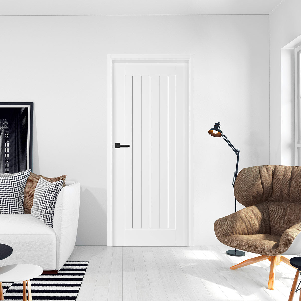 Лакирана врата ERKADO - TURAN 6, Цвят: UV ЛАК - Титаниево бяло от Флор Декор