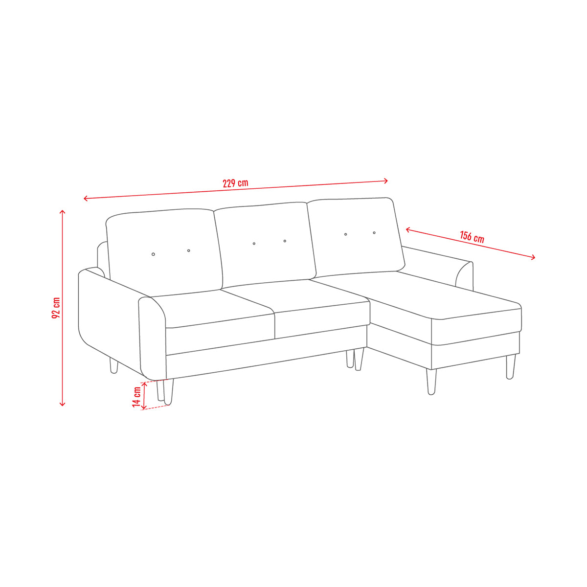 Ъглов разтегателен диван COTTA I Мебели VOX