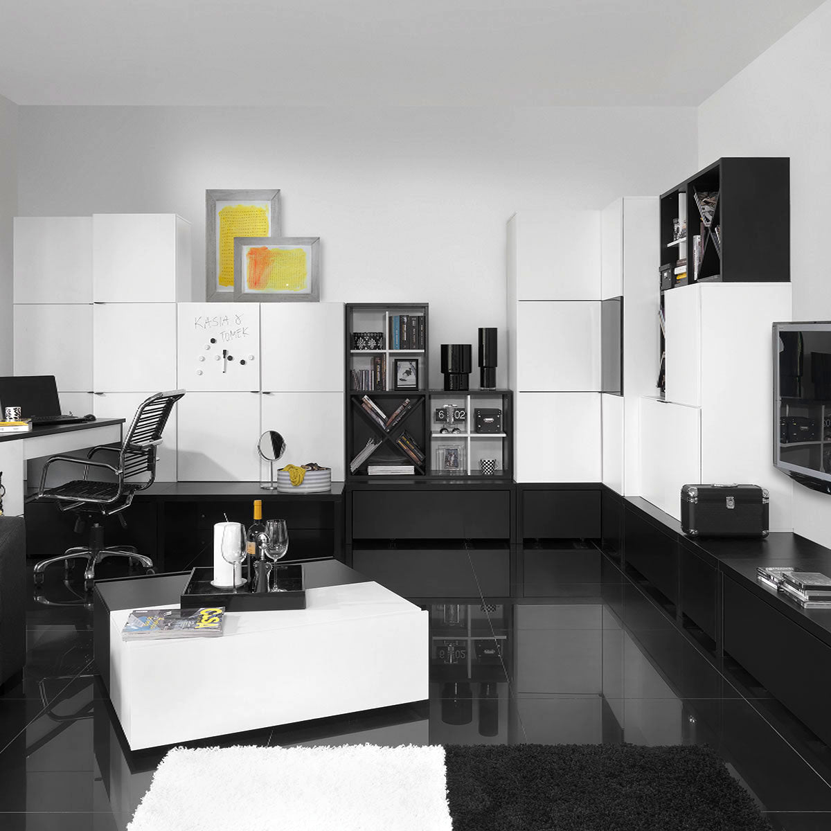 Кабинет 106 x 95 двокрилен со платформа со маса YOUNG USERS