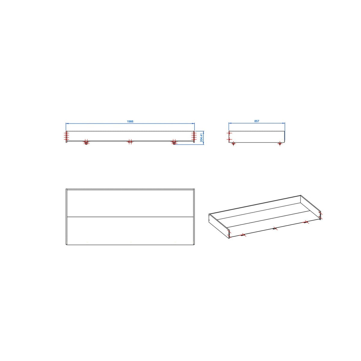 Фиока за кревет SIMPLE 90x200