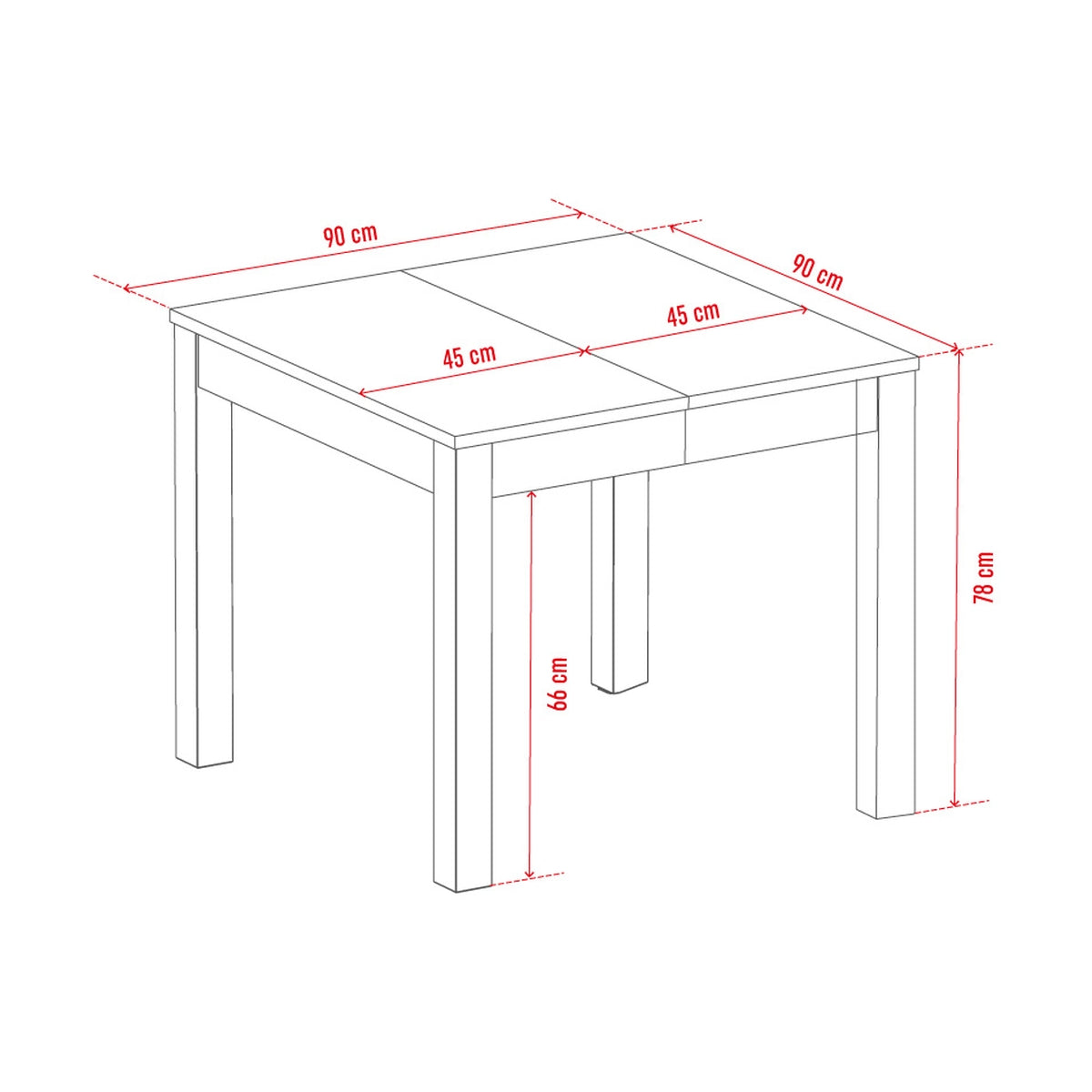 Разглоблива маса 90x90 Simple